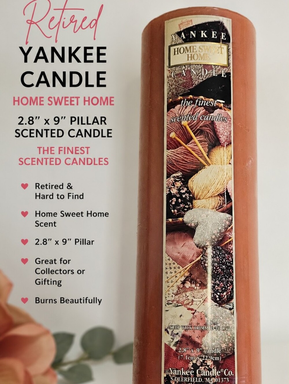 Retired YANKEE Candle 2.8x9 Home Sweet HOME Sealed